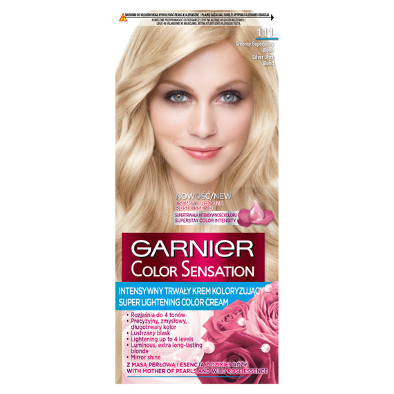 Garnier Color Sensation Intensywny trwały krem koloryzujący 111 srebrny superjasny blond