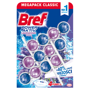 Bref WC Power Aktiv Zawieszka myjąco-zapachowa do muszli WC lawenda 3 x 50 g