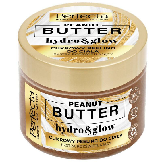 Perfecta Cukrowy peeling do ciała PEANUT BUTTER, ekstra rozświetlający 300 ml