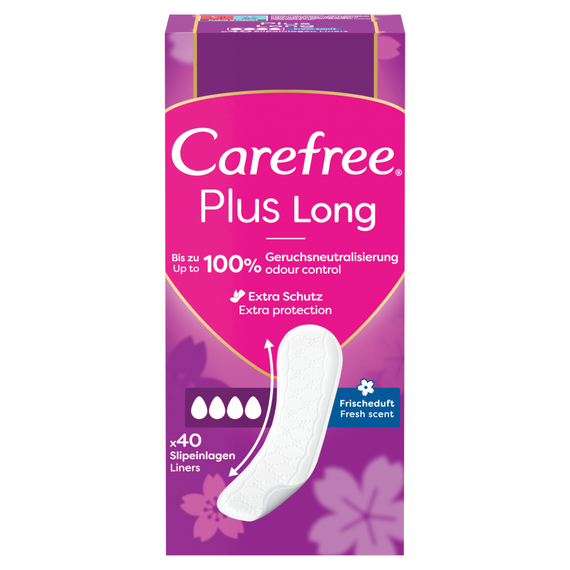 Carefree Plus Long Slipeinlagen frischer Duft 40 Stück