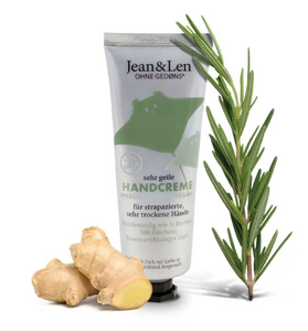 Jean&Len Intensywnie odżywczy krem do rąk wegański Rozmaryn i Imbir 75 ml z Niemiec
