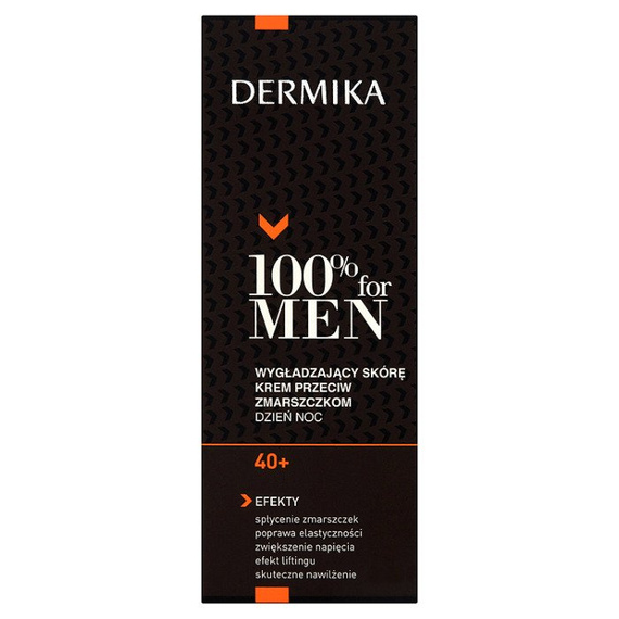 Dermika 100% for Men 40+ Wygładzający skórę krem przeciw zmarszczkom dzień noc 50ml