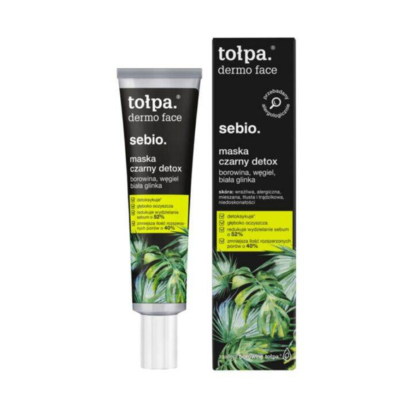 tołpa dermo face sebio. maska czarny detox, 40 ml