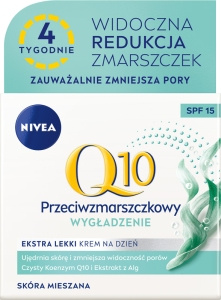 NIVEA Q10 WYGŁADZENIE Krem przeciwzmarszczkowy do cery mieszanej SPF15 50ml