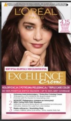 Loreal Excellence Creme Farba do włosów  4.15 Mroźny Brąz