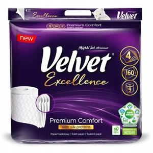 Velvet Excellence Premium Comfort Toilet Paper 9 Rolls