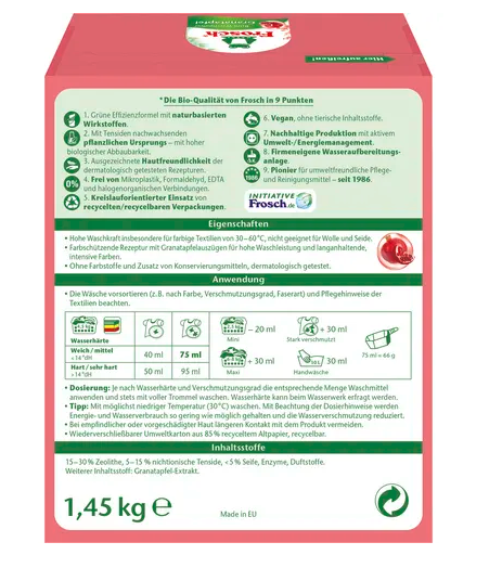 Frosch Granatapfel Waschpulver 1,45 kg (22 Wäschen)