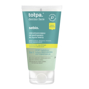 TOŁPA dermo face sebio. mikrozłuszczający żel peelingujący do mycia twarzy, 150 ml