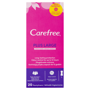 Carefree Plus Large Wkładki higieniczne świeży zapach 20 sztuk