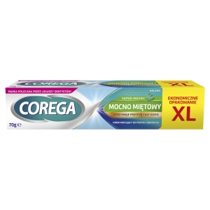 Corega Krem mocujący do protez zębowych super mocny mocno miętowy 70 g