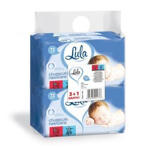 LULA Baby-Feuchttücher mit Panthenol 4 x 72 Stück