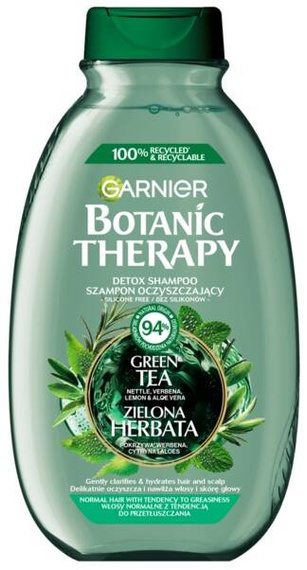 Garnier Botanic Therapy Szampon oczyszczający zielona herbata pokrzywa werbena cytryna aloes 400 ml