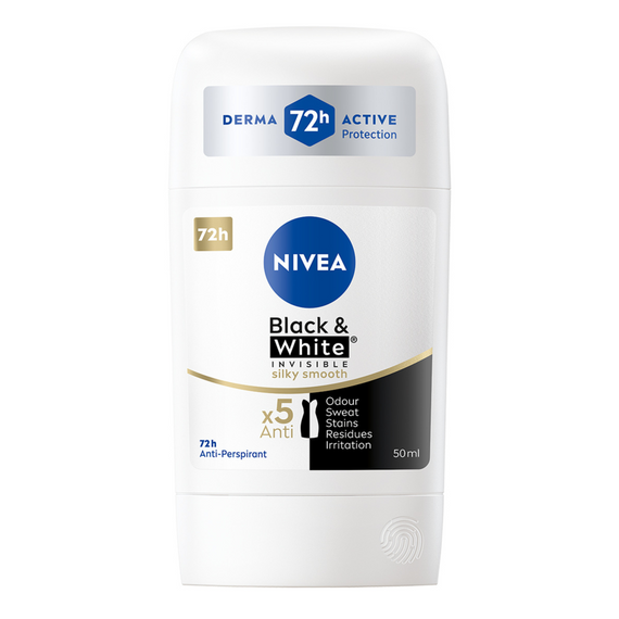 Nivea Black & White Silky Smooth Antiperspirant Stick 50 ml