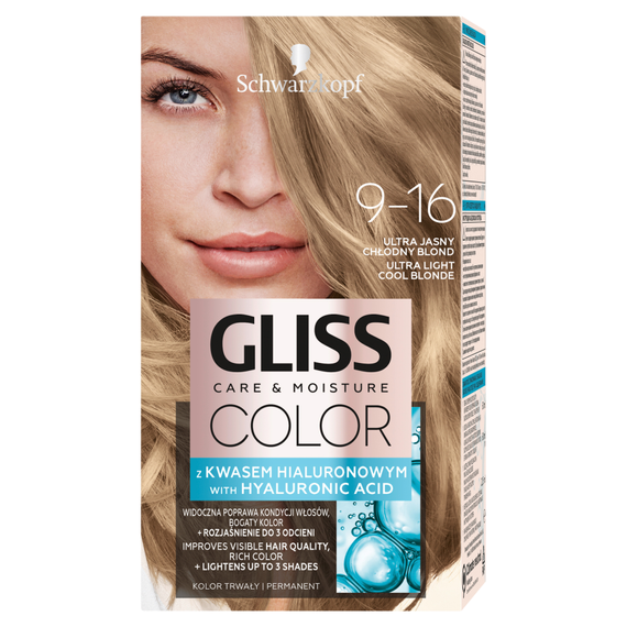 Gliss Color Care & Moisture Farba do włosów 9-16 ultra jasny chłodny blond