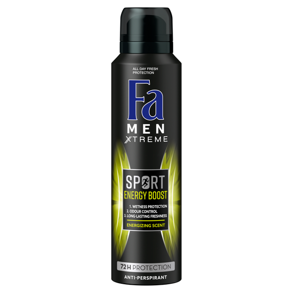 Fa Men Sport Energy Boost 72h Antyperspirant w sprayu o pobudzającym zapachu imbiru i cytryny 150 ml