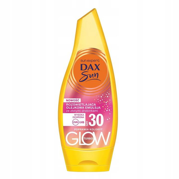 Dax Sun Rozświetlająca olejkowa emulsja ze złotymi drobinami SPF 30 175 ml