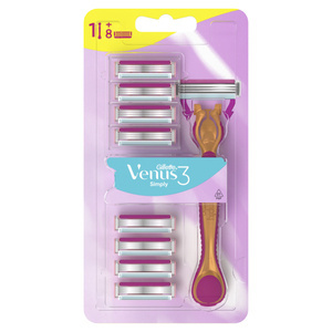 Gillette Simply Venus 3 Razor Handle + 8 Blades