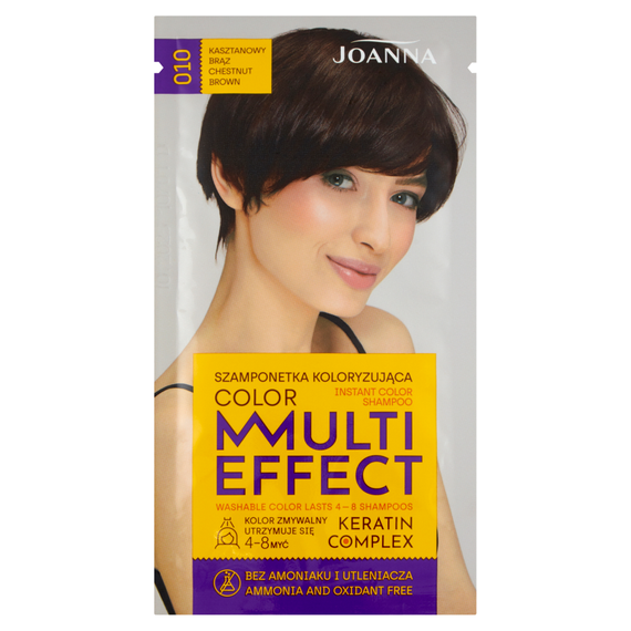 Joanna Multi Effect color Szamponetka koloryzująca kasztanowy brąz 010 35 g