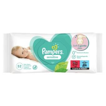 Pampers Sensitive Chusteczki nawilżane dla niemowląt 1 opakowanie = 52 chusteczki nawilżane