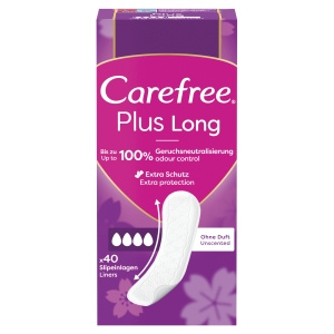 Carefree Plus Long Unscented Panty Liners 40 pcs