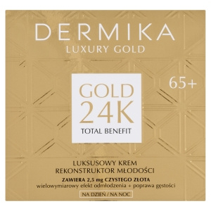 Dermika Luxury Gold Luksusowy krem rekonstruktor młodości 65+ na dzień na noc 50 ml