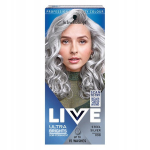 Schwarzkopf Live Ultra Brights or Pastel Farba do włosów Steel Silver 098