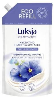 Luksja Creamy & Soft Kremowe mydło w płynie nawilżające len i mleczko ryżowe 900 ml