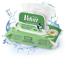 Velvet Camomile & Aloe Vera Moistened toilet paper 48 pieces