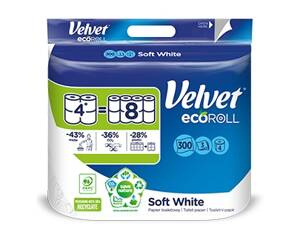 Velvet ecoRoll Soft White Toilet paper 4 rolls