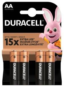 DURACELL ALKALINE BASIC EXTRA LIFE AA LR6/MN1500 BATTERIE (4)