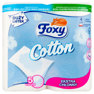 Foxy Cotton Toilet Paper 4 Rolls