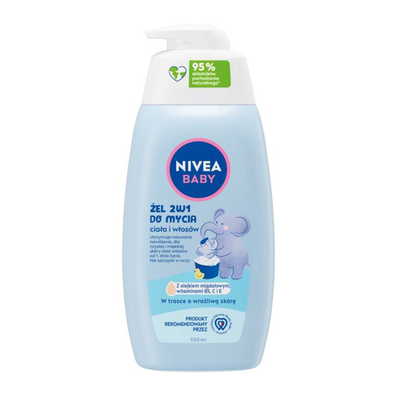 NIVEA BABY Żel 2w1 do mycia ciała i włosów z pompką 500 ml