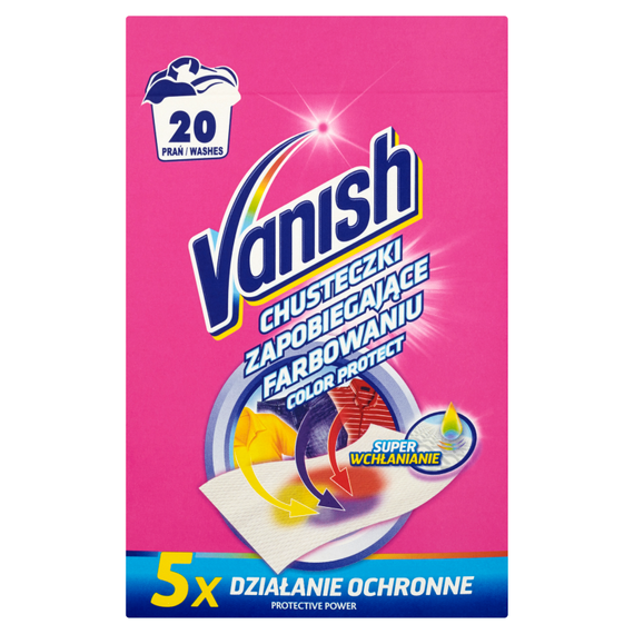 Vanish Color Protect Chusteczki zapobiegające farbowaniu 20 prań (10 sztuk)