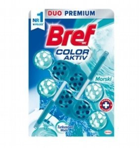 Bref WC Color Aktiv+ Zawieszka myjąco-zapachowa do muszli WC morski 2 x 50 g