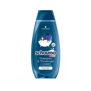 Schauma Kids Hair Shampoo and Shower Gel for Boys with Blueberry Extract 400 ml