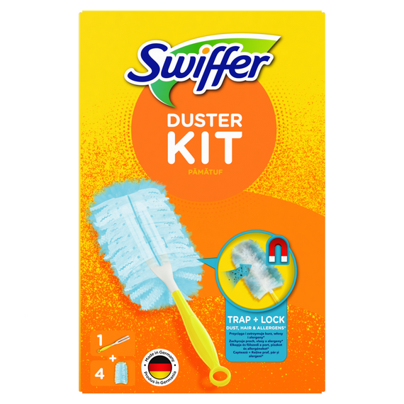 Swiffer Dust collection kit attracts and retains dust (1 handle + 4 dusters)