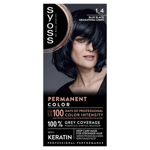 Syoss Permanent Coloration Permanente Haarfarbe 1-4 Marineblau Schwarz