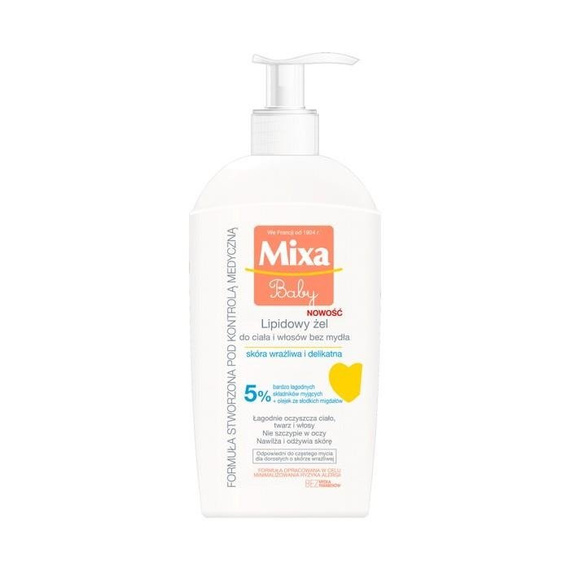 Mixa Baby lipid gel for body and hair without soap 250ml