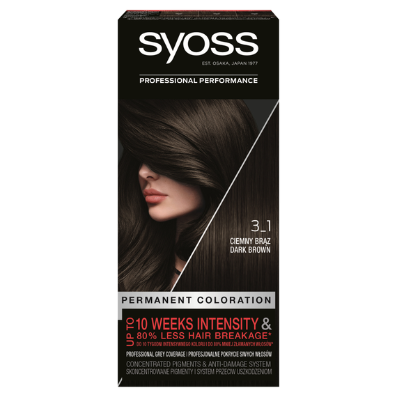 Syoss Permanent Coloration Permanent hair dye 3-1 dark brown