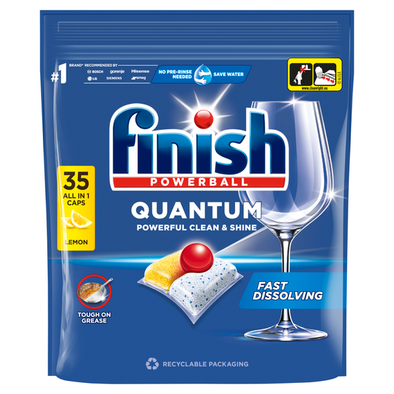 Finish Quantum Lemon Kapsułki do mycia naczyń w zmywarce 364 g (35 sztuk)