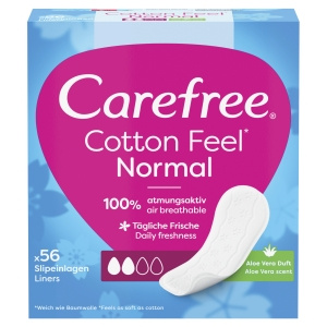 Carefree Cotton Feel Normal Panty Liners Aloe Scent 56 pcs