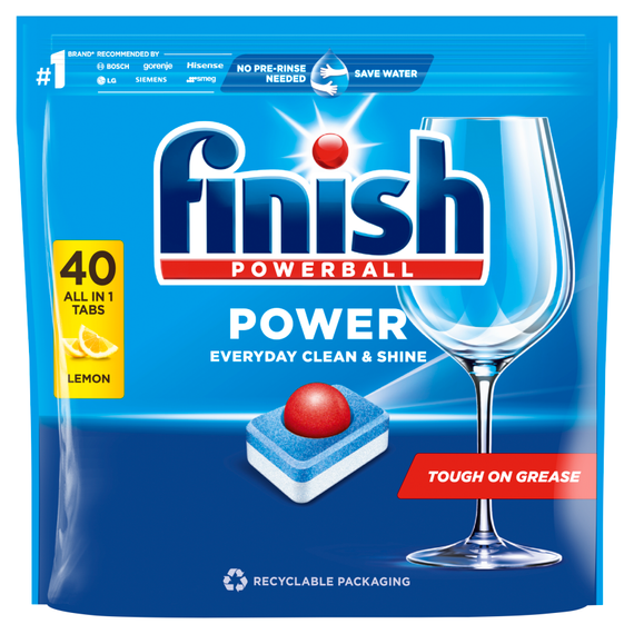 Finish Power Lemon Dishwasher Detergent Tablets 640g (40 pcs)