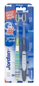 Jordan Individual Reach Szczoteczka do zębów Medium Średnia, 2 sztuki