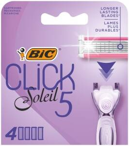 BiC Soleil Click 5 5-Klingen-Rasierkartuschen, 4 Stück