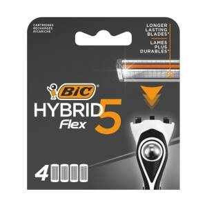 BIC Hybrid Flex 5 5-Klingen-Rasiererkartuschen, 4 Stück