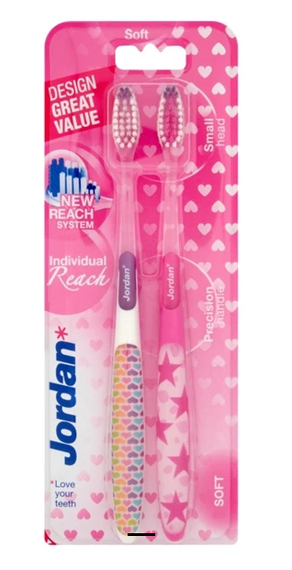 Jordan Individual Reach Szczoteczka do zębów Soft Miękka, 2 sztuki