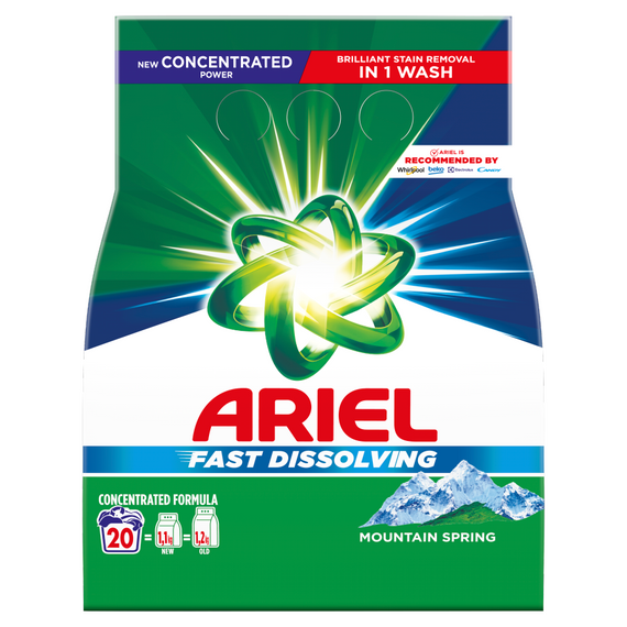 Ariel Washing Powder 1.1kg, kg washes, Mountain Spring