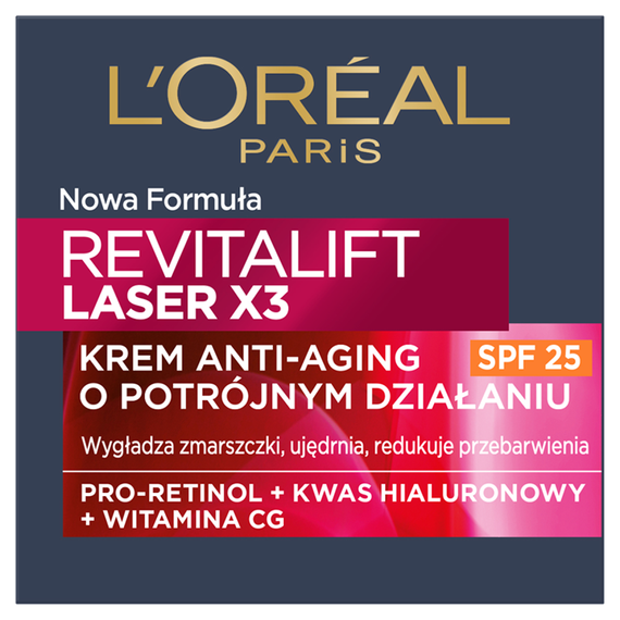 L'Oréal Paris Revitalift Laser X3 Krem Anti-Aging o potrójnym działaniu SPF 25 50 ml