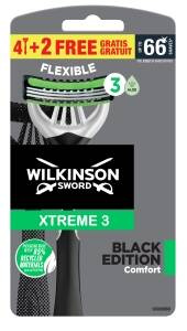 Wilkinson Sword Xtreme 3 Black Edition Rasierhobel mit 3 flexiblen Klingen 6 Stück