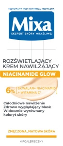 Mixa Niacinamide Glow Rozświetlający Krem Nawilżający z Niacynamidem i Witaminą C 50 ml